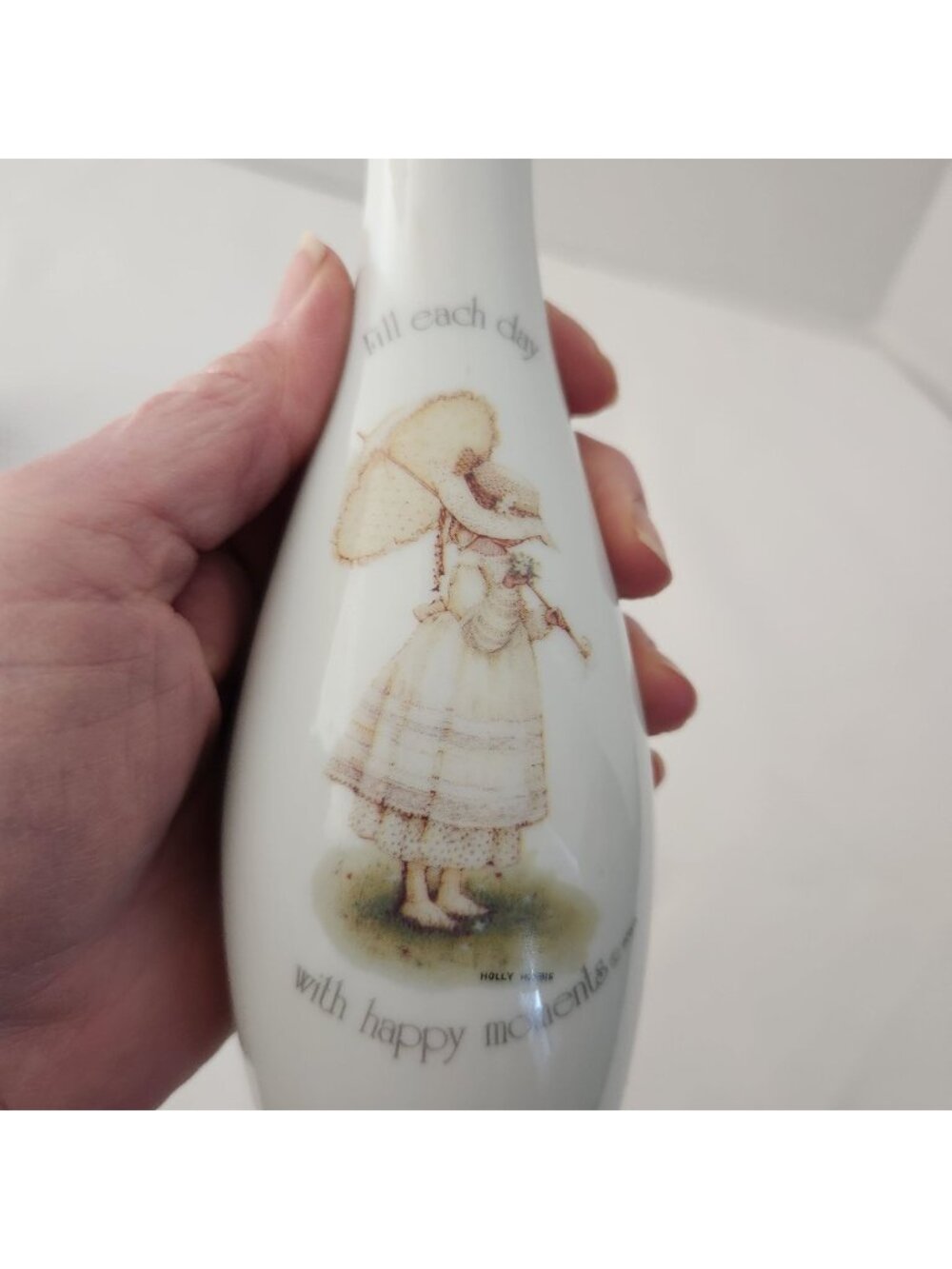 Holly Hobbie Ceramic Bud Vase With Sentimental Quote & Illustration